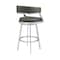 Armen Living Dione 26" Counter Height Swivel Gray Faux Leather and Brushed Stainless Steel Bar Stool 840254335134 - alternate 9